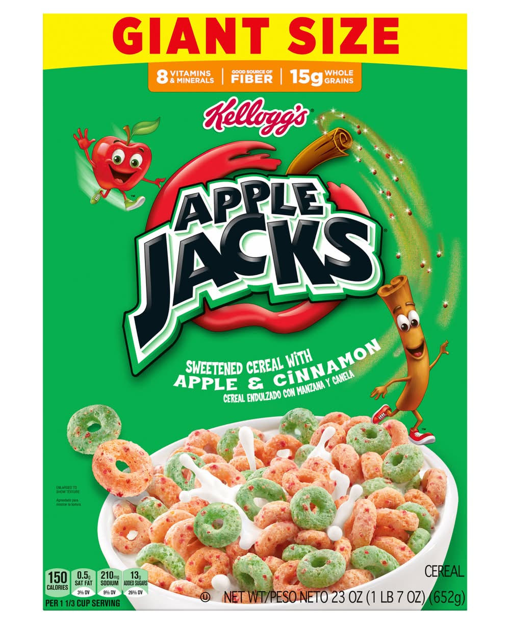 Apple Jacks Sweetened Cereal, Apple & Cinnamon (23 oz)