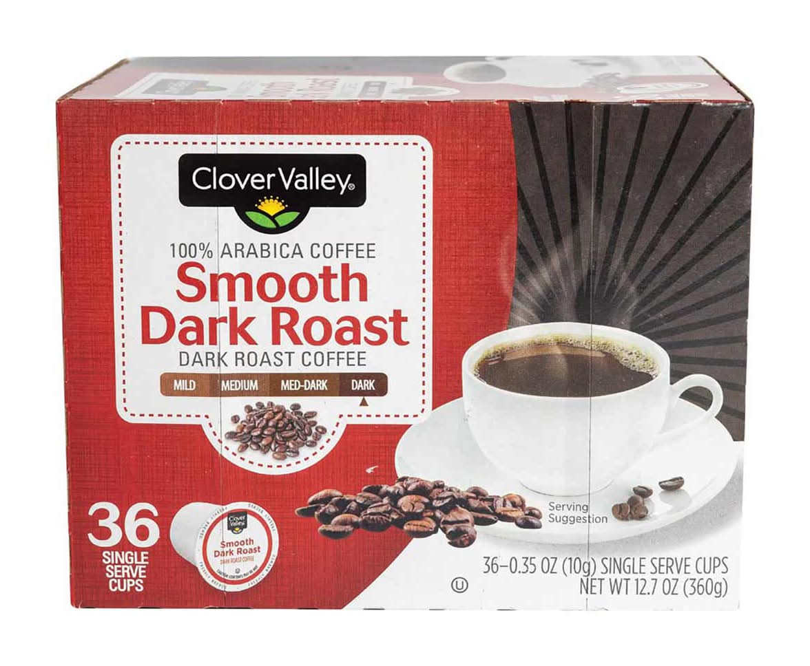 Clover Valley Smooth Dark Roast Coffee Pods (12.7 oz, 36 ct)