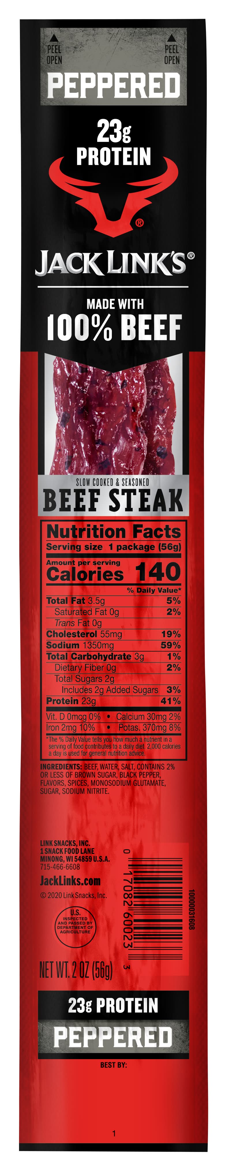 Jack Link's Slow Cooked & Seasoned Peppered Beef Steak (2 oz)