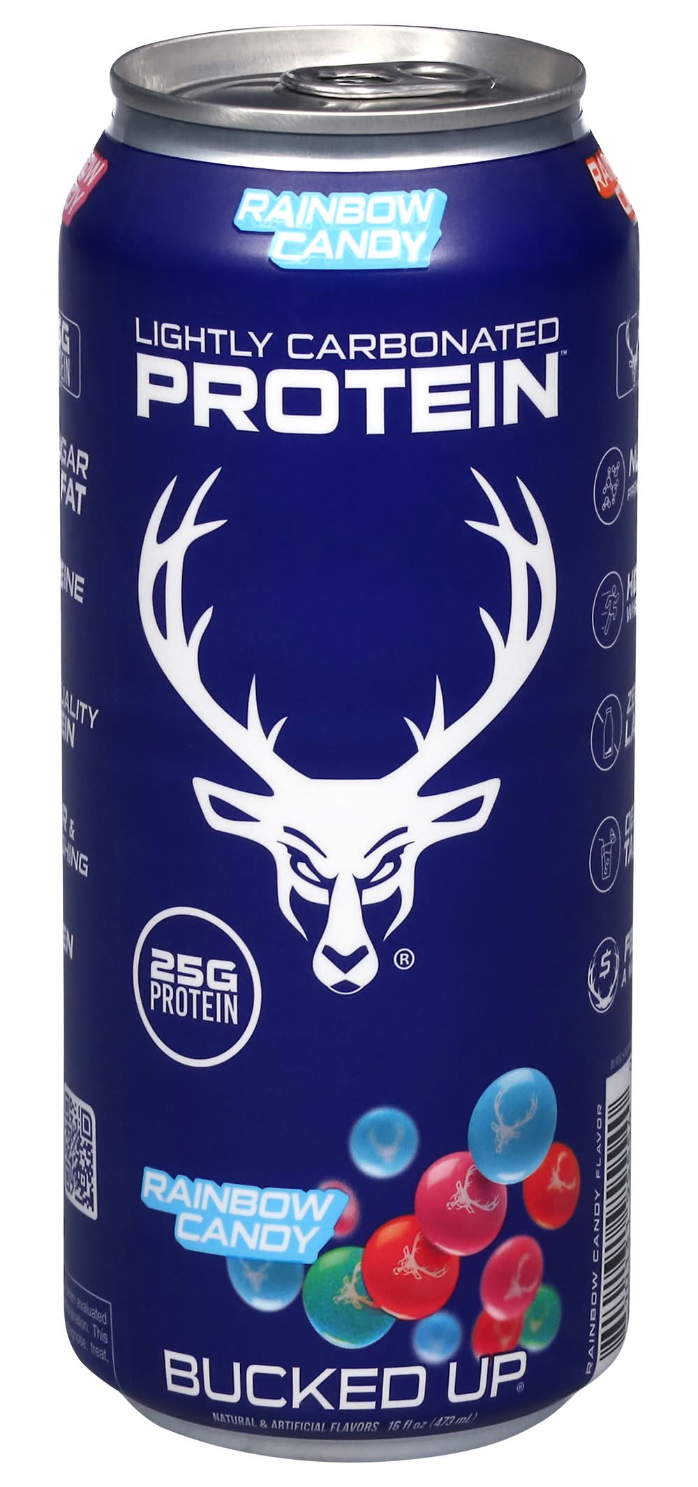 Bucked Up Lightly Carbonated Protein Drink, Rainbow Candy (16 fl oz)
