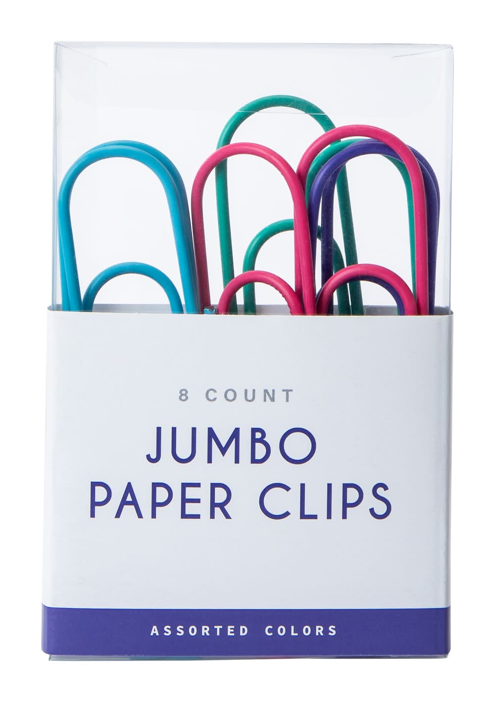 8-Count Jumbo Paper Clips, Assorted Colors