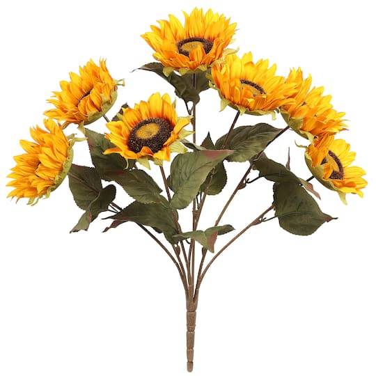 21.5" Yellow Sunflower Bush By Ashland