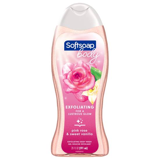 Softsoap Exfoliating Body Wash Pink Rose & Vanilla
