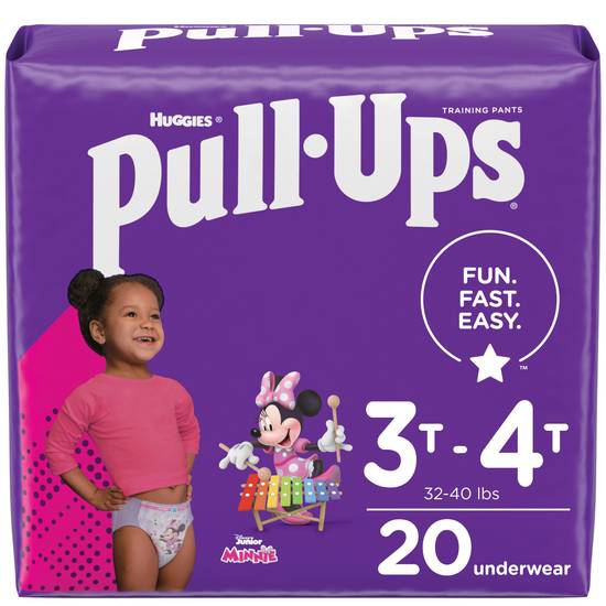Pull-Ups Girls' Potty Training Pants Size 5, 3T-4T, 20 CT