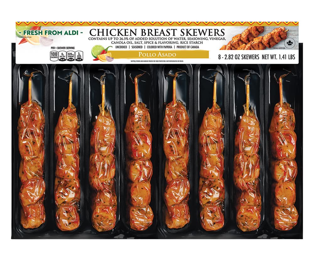 Aldi Pollo Asado Chicken Breast Skewers (8 x 2.82 oz)