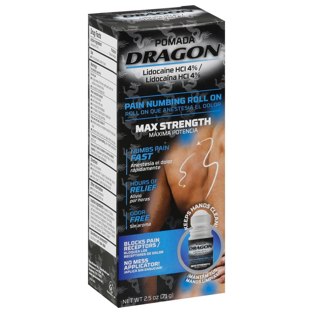 Pomada Dragon Max Strength Roll on Pain Numbing Roll on (2.5 oz)