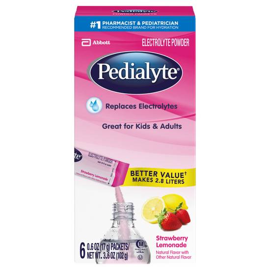 Pedialyte Electrolyte Powder (6 ct, 3.6 oz) (strawberry-lemonade )