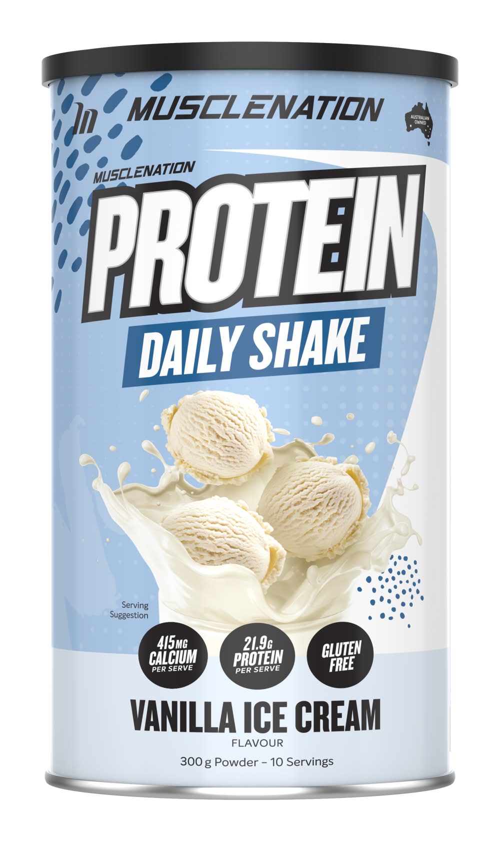 Muscle Nation Daily Shake Whey Protein Powder, Vanilla Ice Cream (300g)