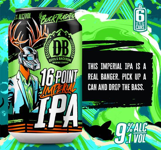 Devils Backbone 16 Point Imperial Ipa Beer (6 pack, 12 fl oz)