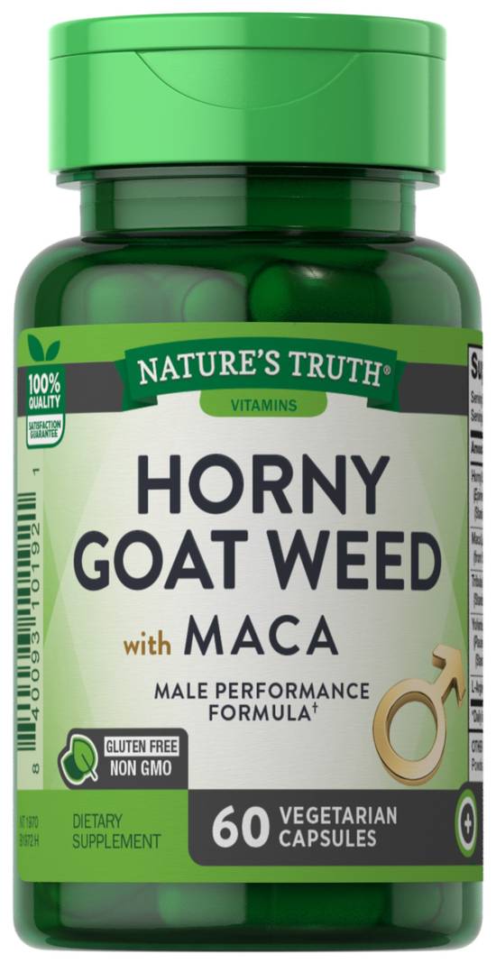 Nature's Truth Horny Goat Weed with MACA Vegetarian Capsules, 60 CT
