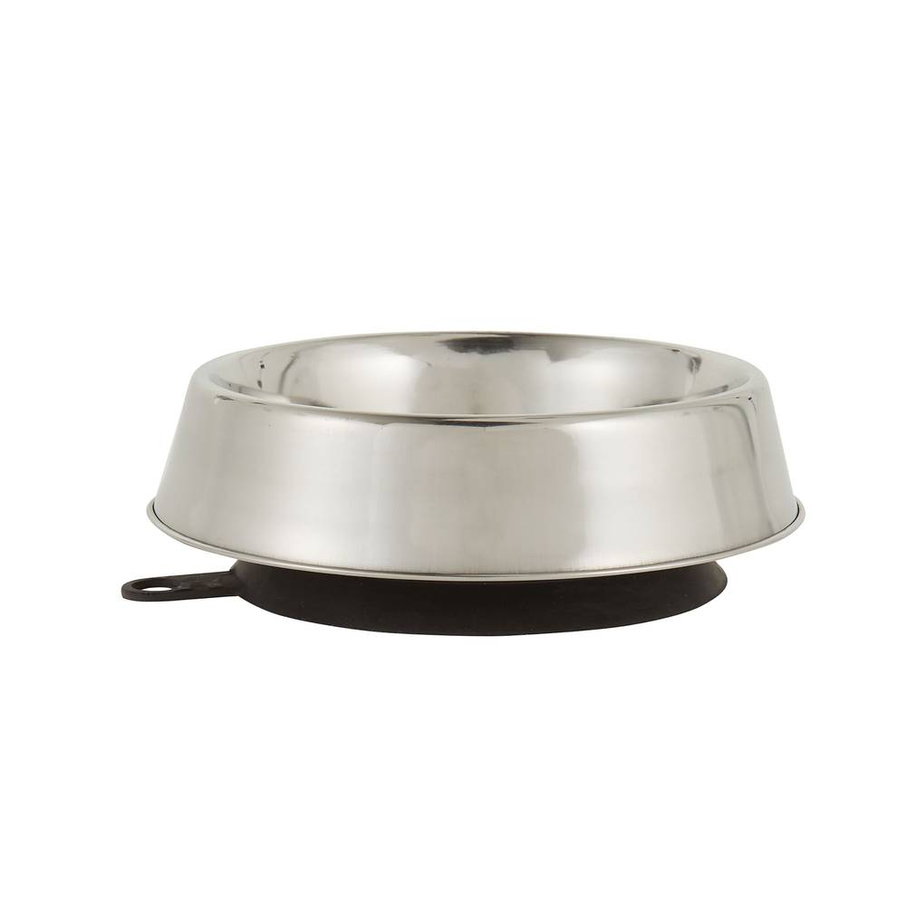 Top Paw Stainless Steel Suction Base Dog Bowl, Silver