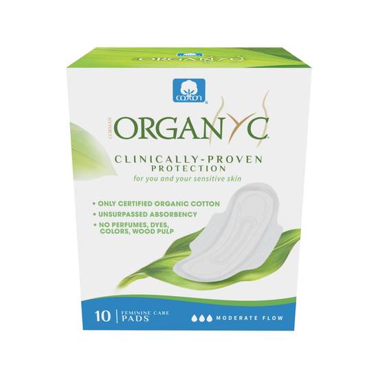 Organyc Organic Cotton Pads for Sensitive Skin, Moderate, 10 CT