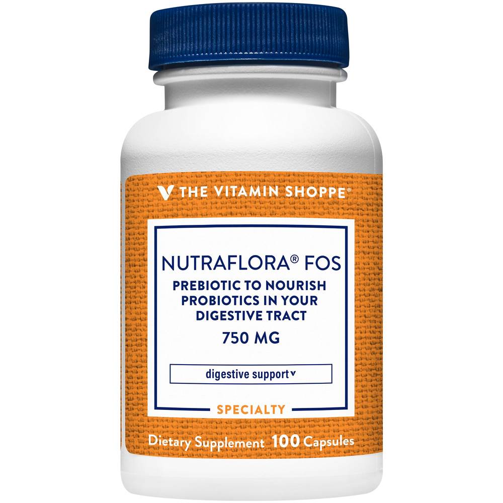 Nutraflora Fos Prebiotic - Digestive Support - 750 Mg (100 Capsules)