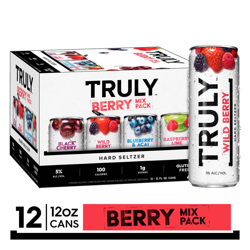 Truly Hard Seltzer Berry Mix pack, Assorted (12 x 12 fl oz)