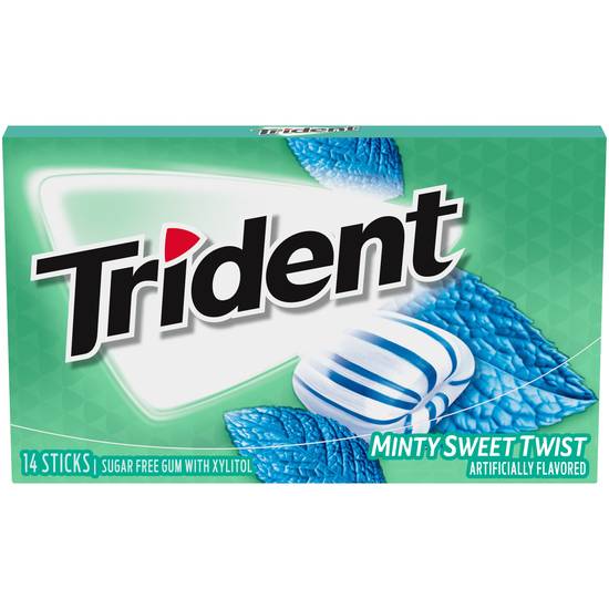 Trident Minty Sweet Twist Gum - Sugar Free, 14 ct