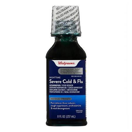 Walgreens Nighttime Severe Cold & Flu Relief Liquid Original