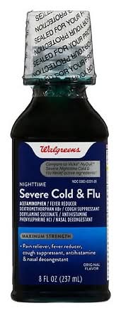 Walgreens Nighttime Severe Cold & Flu Relief Liquid Original (8 fl oz)