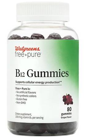 Walgreens Energy B12 Adult Gummies, Grape (80 ct)