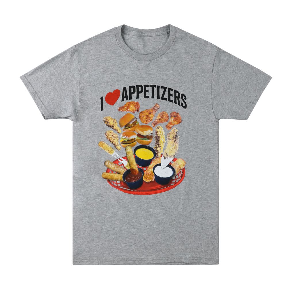 I <3 Appetizers Graphic Tee Large Gray