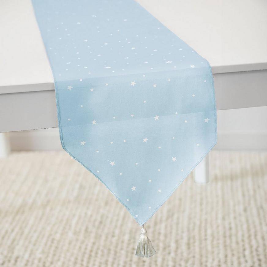 Blue 1st Birthday Table Runner, 13in x 72in