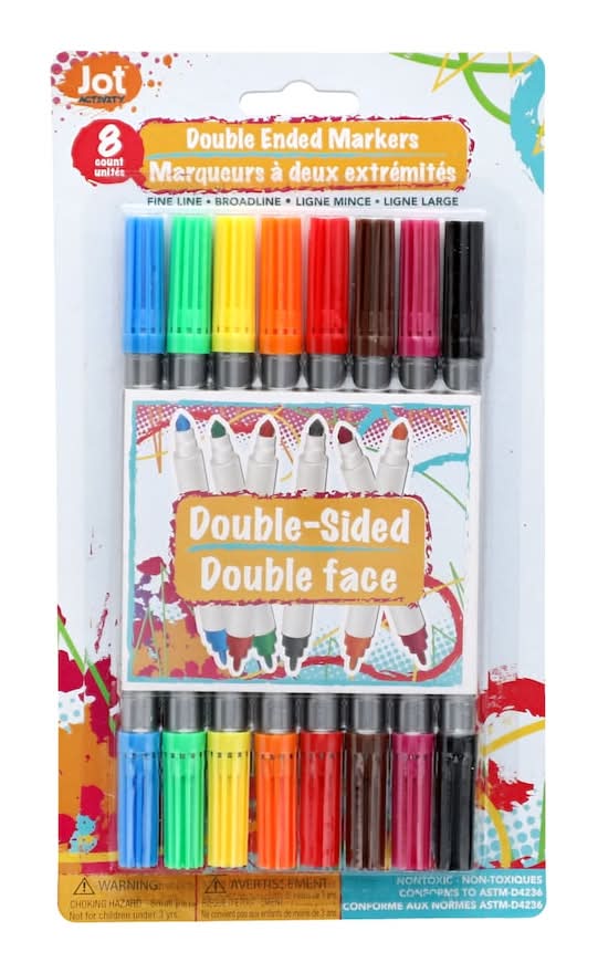 Jot Double-Sided Broadline Washable Markers, Assorted (8 ct)