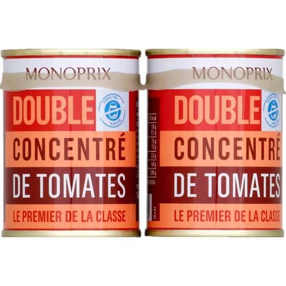 Monoprix Double Concentré De Tomates Les 2 Pots De 140G