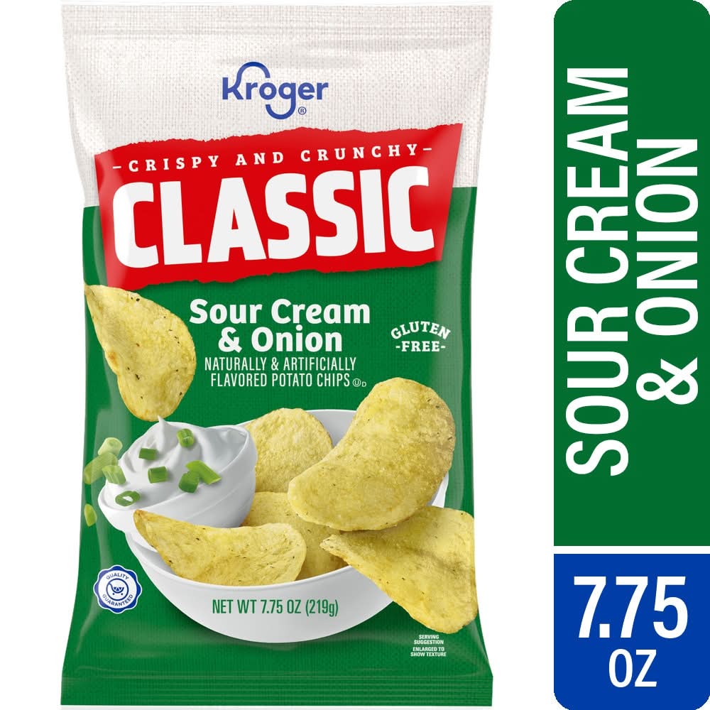 Kroger Classic Potato Chips, Sour Cream & Onion (7.75 oz)