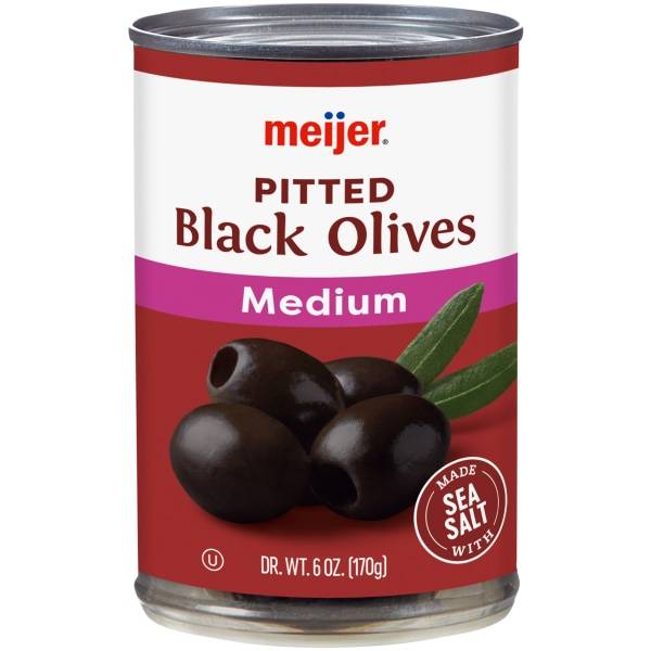 Meijer Medium Black Pitted Ripe Olives (6 oz)