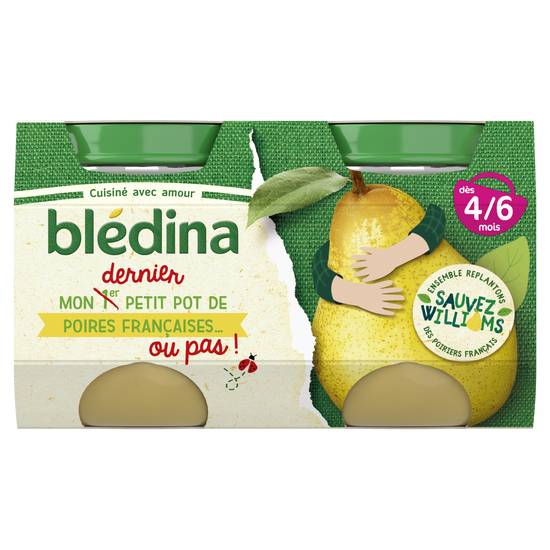 Blédina - Mon 1er petit pot poires williams dès 4/6mois (2 pièces)