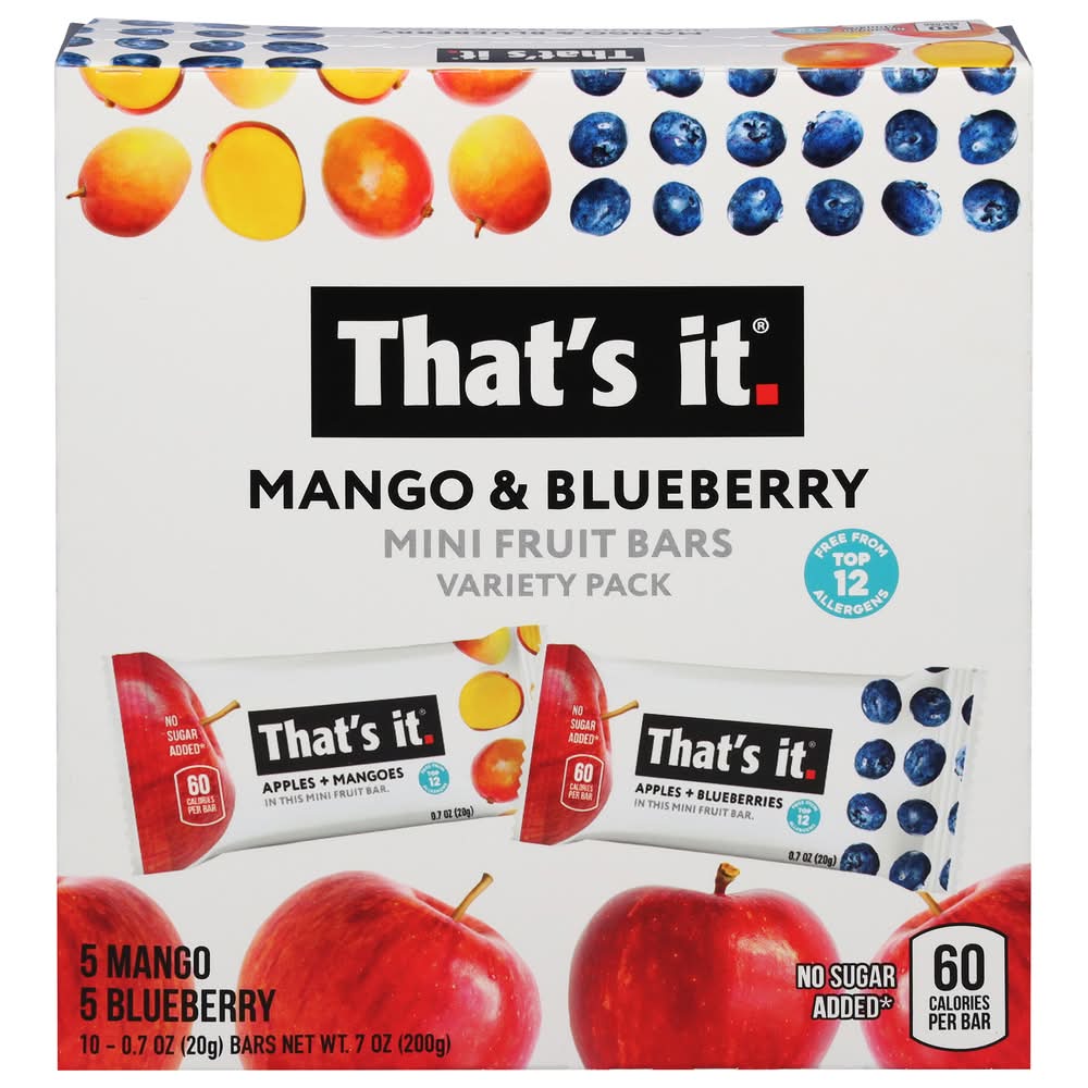 That's it. Mini Fruit Bars Variety pack, Mango & Blueberry (10 x 0.7 oz)