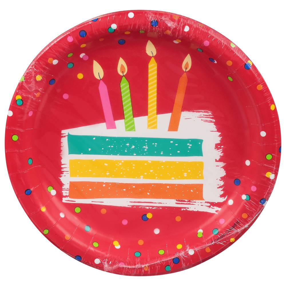 Party Warehouse Festive Cake Paper Plates