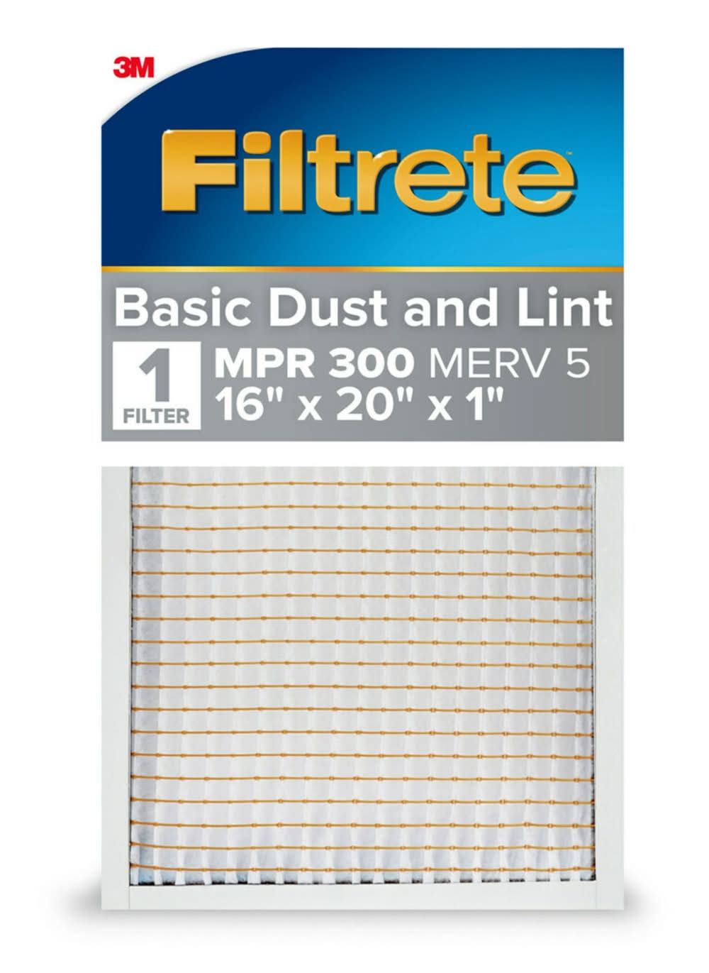 Filtrete 16 x 20 x 1 MERV 5 300 MPR Basic Dust and Lint Electrostatic Air Filter