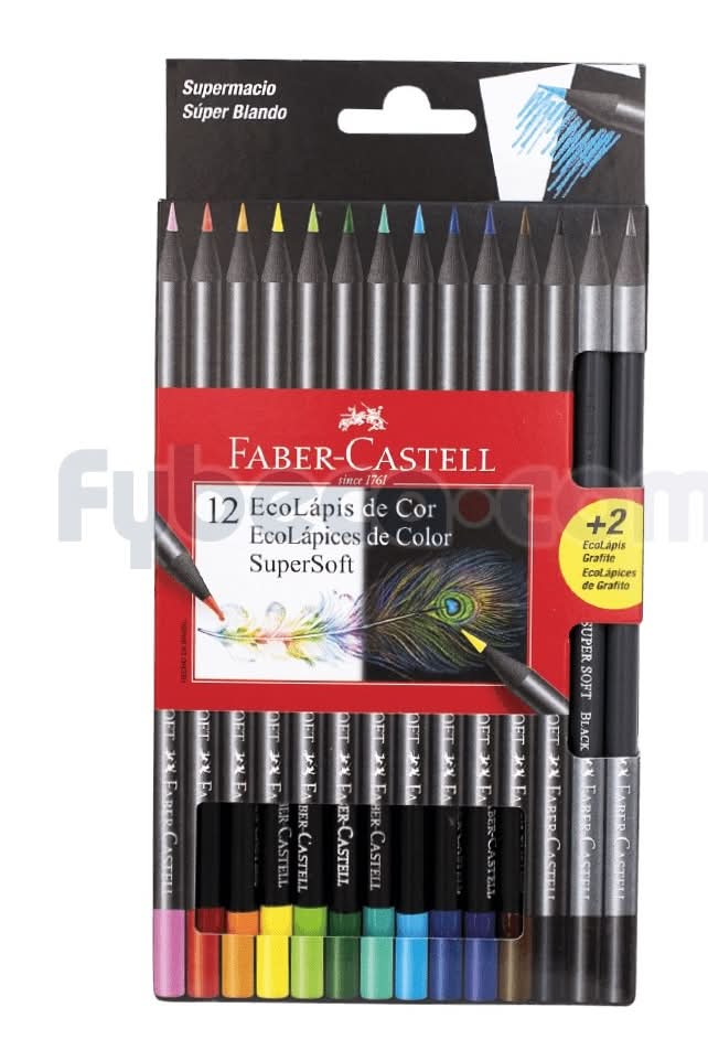 Lapiz Super Soft F.Castell 12 Col +2 Grafitos La.F.120712