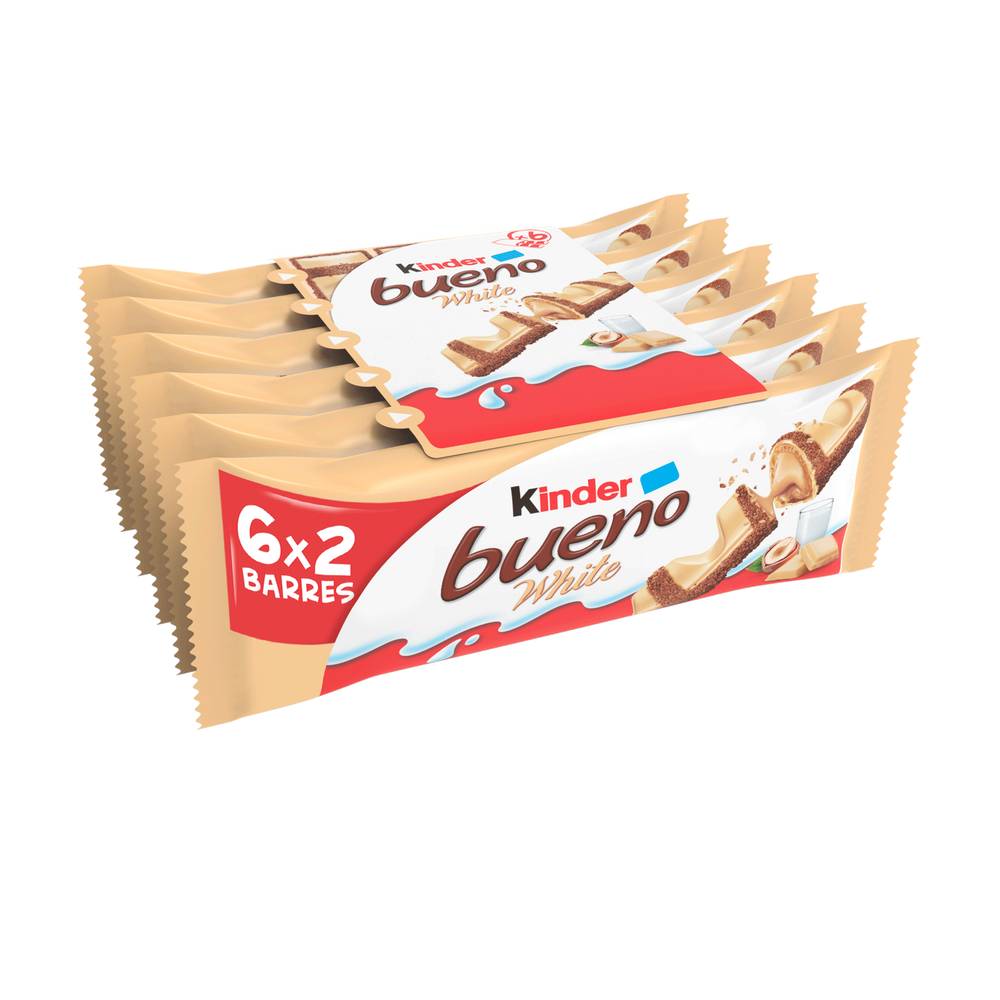 Kinder - Bueno gaufrettes de chocolat blanc (6 pièces)