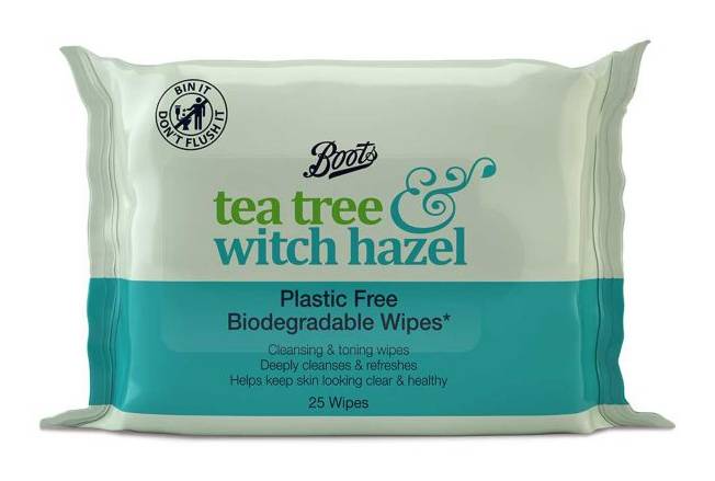 Boots Tea Tree Witch Hazel Face Wipes 25s