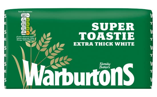 Warburtons Super Toastie Extra Thick White Bread (800g)