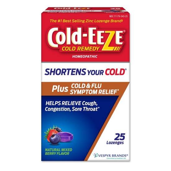 Cold-EEZE Plus Cold & Flu Symptom Relief Natural Mixed Berry Lozenges, 25 CT