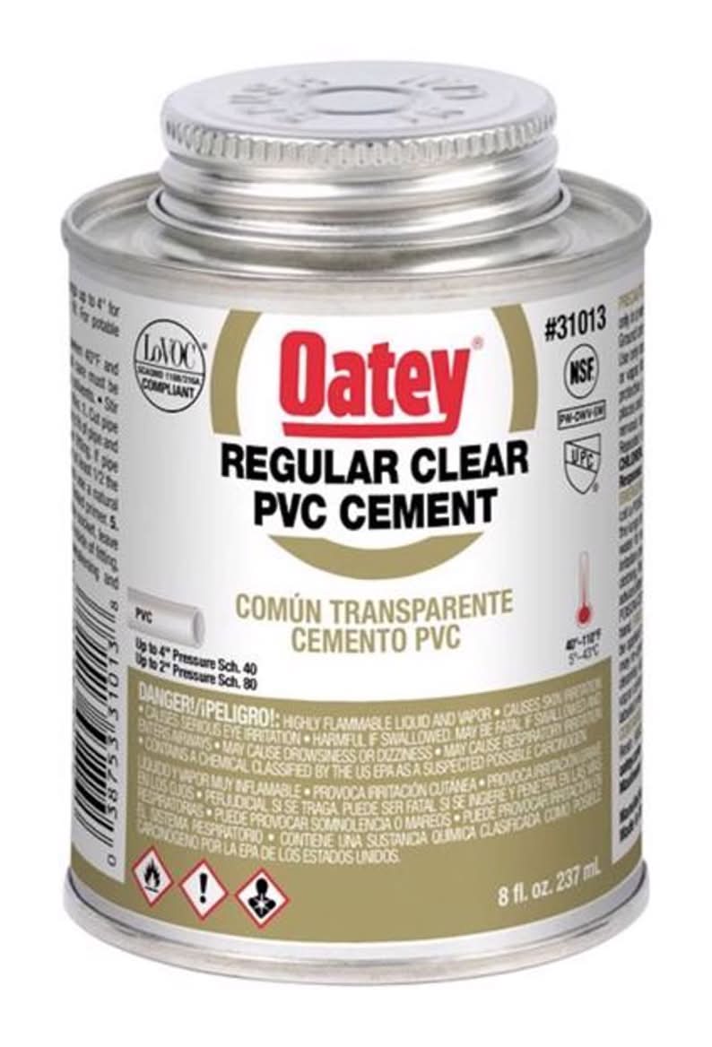 Oatey Clear Cement For Pvc 8 Oz
