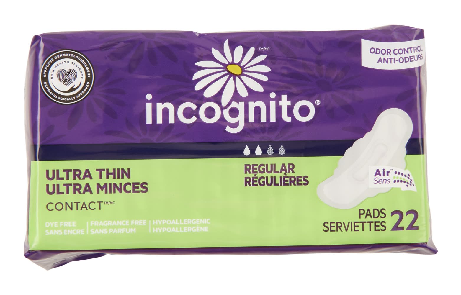 Incognito Ultra Thin Contact Regular Pads (22 ct)