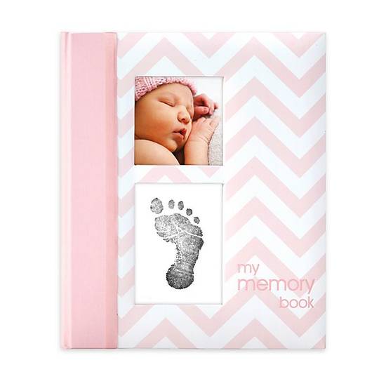 Pearhead Chevron "My Record Book" Baby Book in Pink