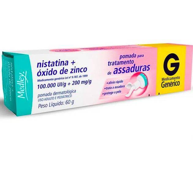 Medley pomada para prevenção de assaduras nistatina + óxido de zinco (60g)