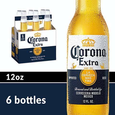 Corona Extra Beer 6 Pack 12ozBottle