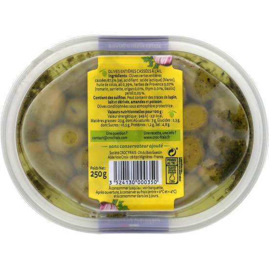 Croc'frais - Uc olives cassées à l'ail