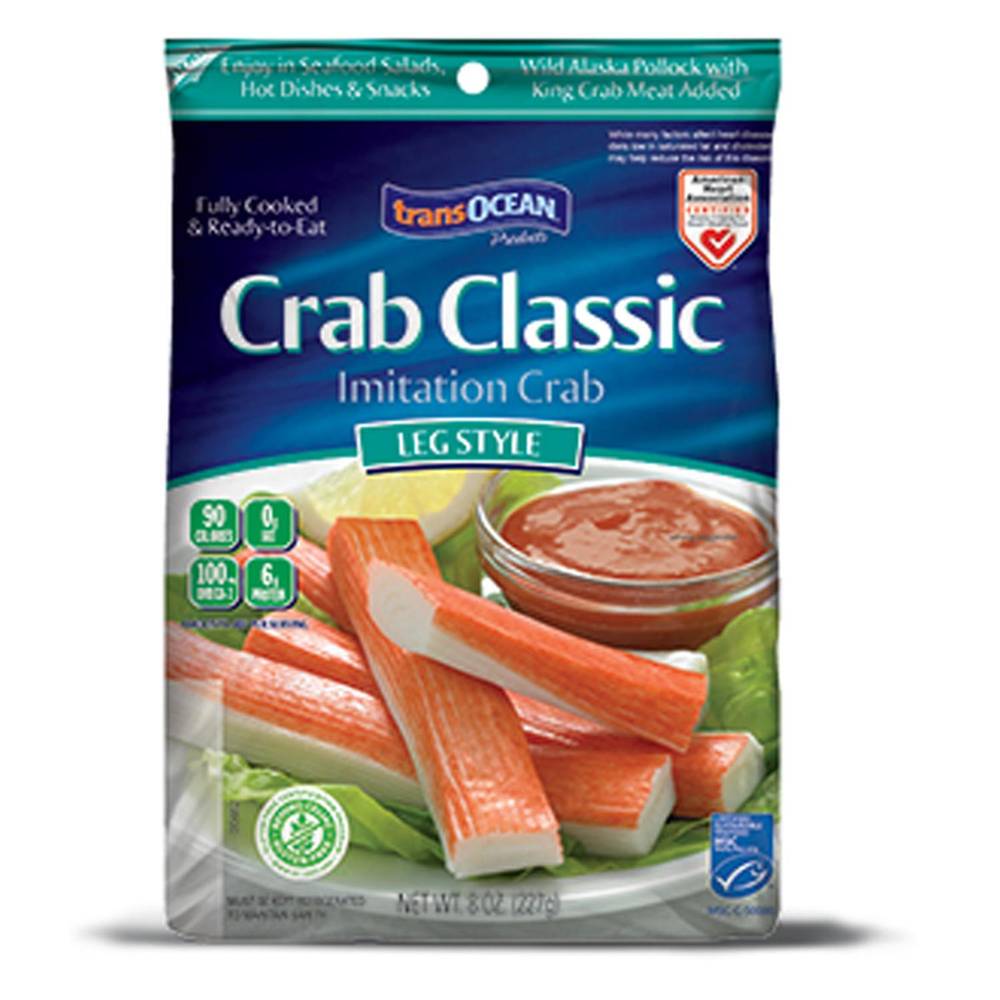 Transocean Crab Classic Leg Style Imitation Crab (8 oz)