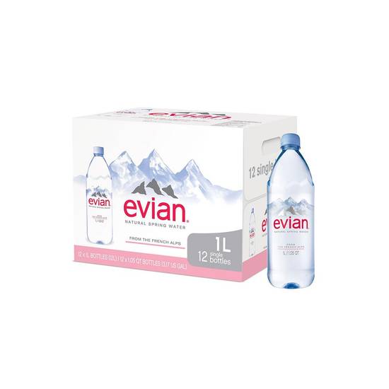 Evian Natural Spring Water (1 Liter)