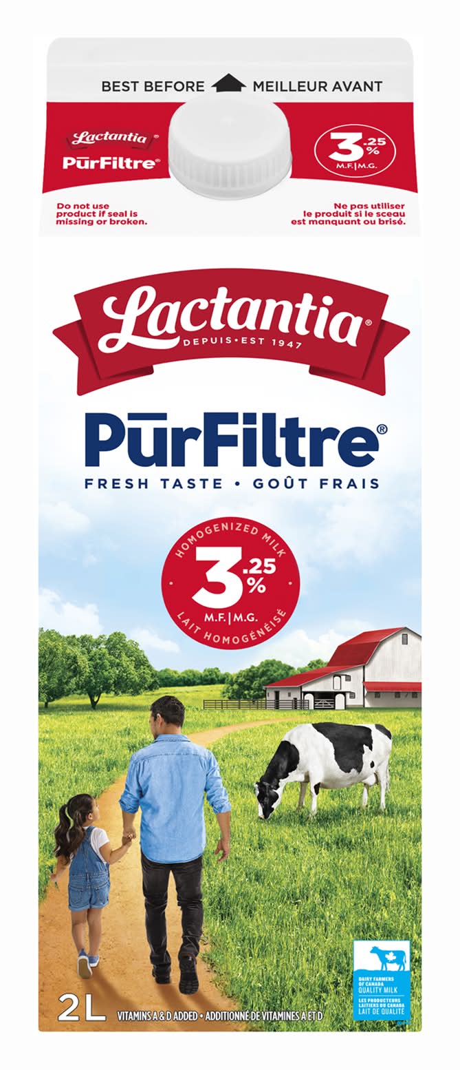 Lactantia purfiltre lait homogénéisé 3.25% m.g. - purfiltre homogenized milk 3.25% m.f. (2 l)