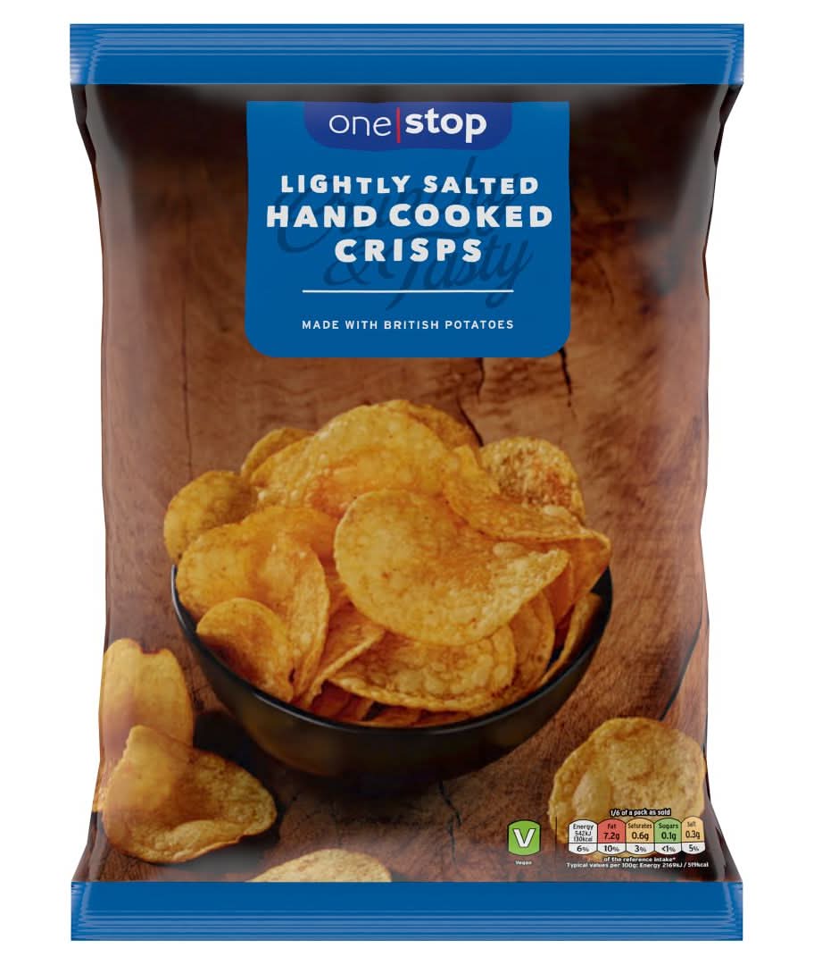 One Stop Lightly Salted, Hand Cooked Crisps (150g)