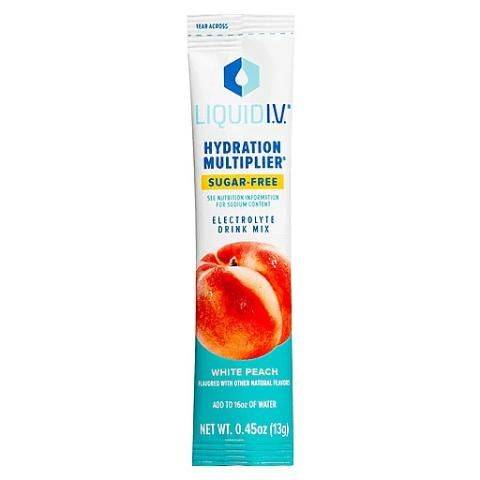 Liquid I.V. Sugar-Free Electrolyte Powder Drink Mix Sticks, White Peach (3.66 oz, 8 ct)