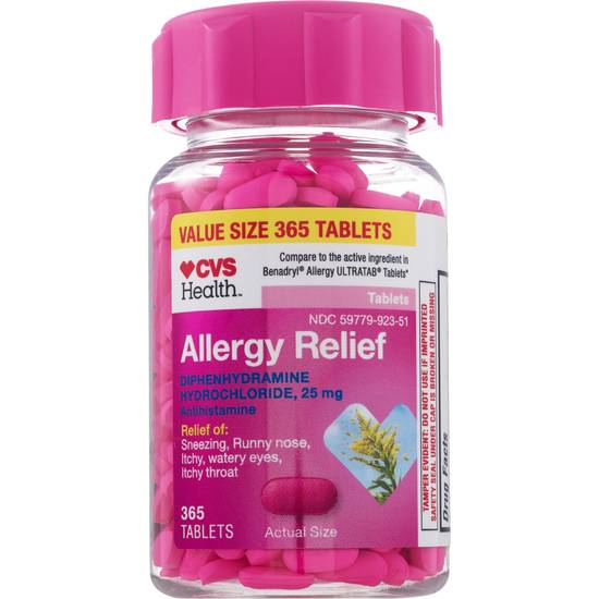 CVS Health Allergy Relief Diphenhydramine Tablets, 365 CT