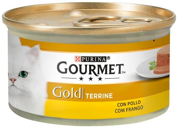 Alimento para gatos con pollo Gourmet caja 85 g